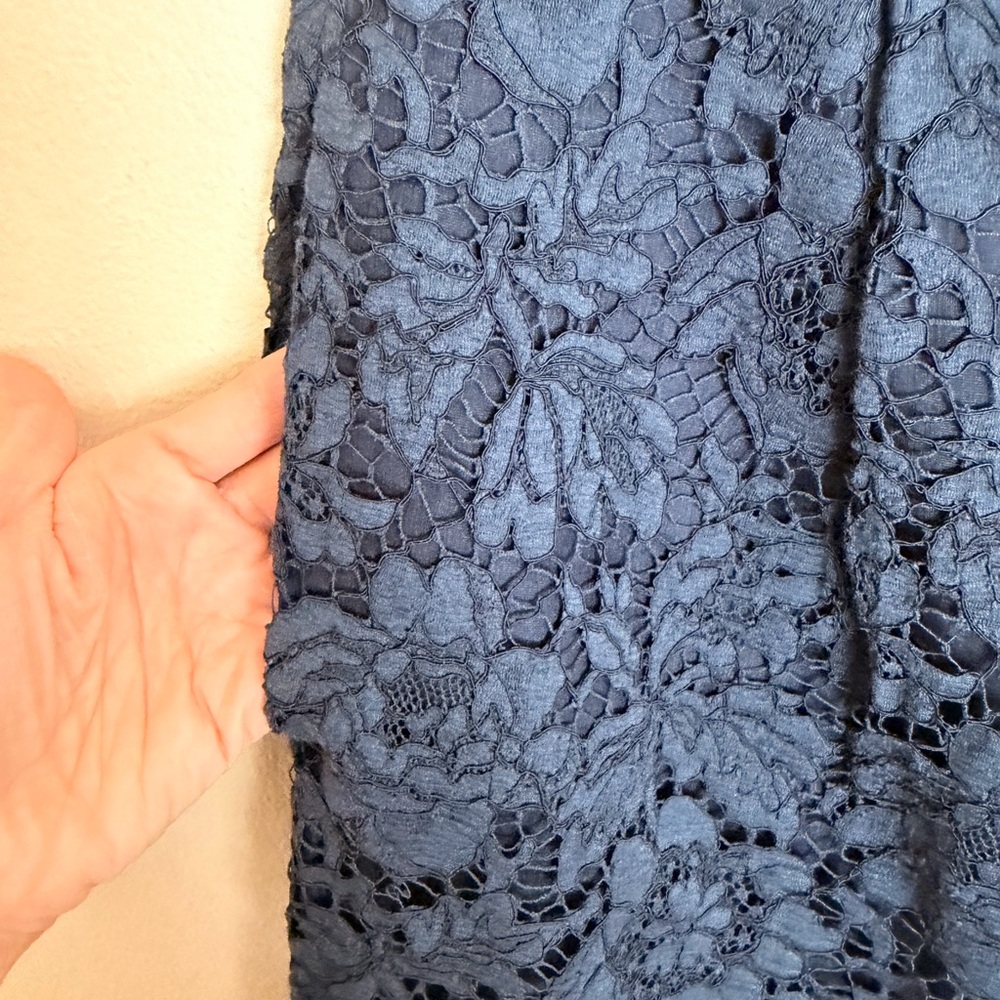 VALENTINO Lace Pants Silk Lined Navy Blue EU 42 US 6 Made in Italy - Picture 12 of 16